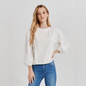 Something Navy Raw Edge Corduory Top blouse